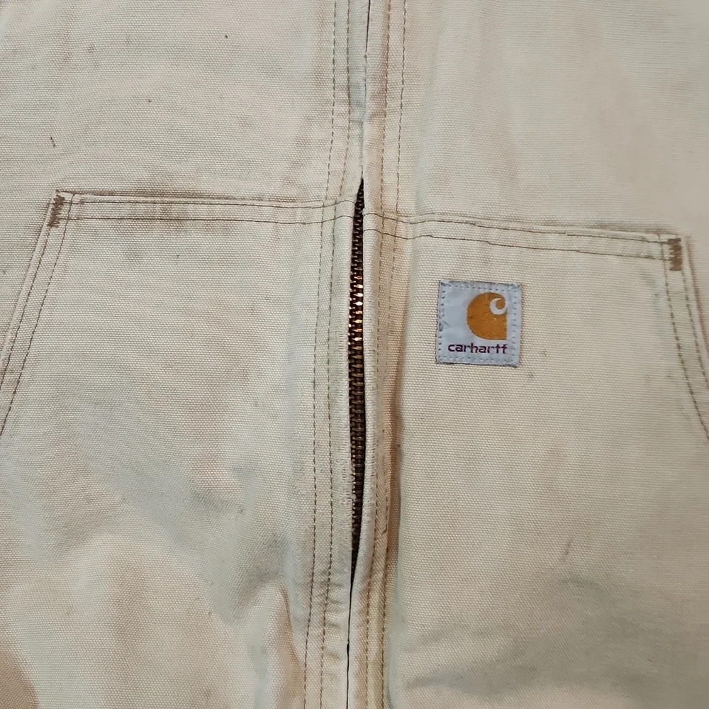 Vintage Faded Brown Hooded Carhartt Zip Front Chore Jacket - Picture 4 of 10